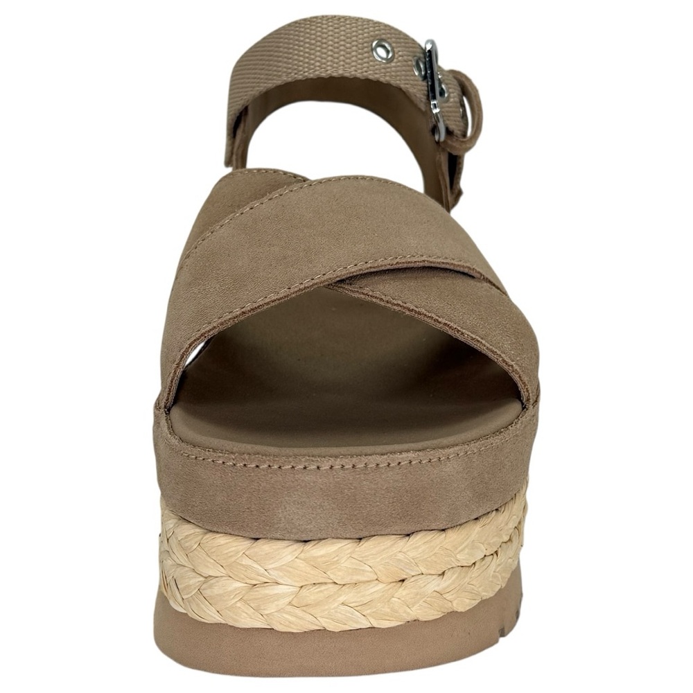 UGG Aubrey Tan Leather Womens Platform Sandals Size 10M - Picture 6 of 14